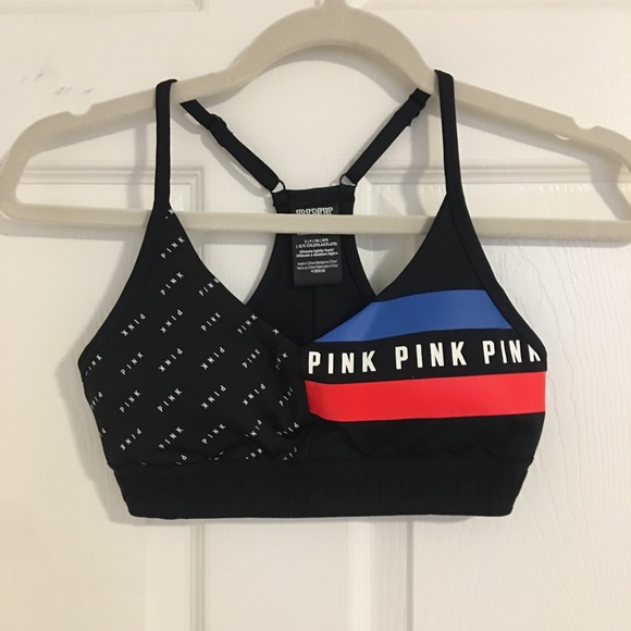 Pink Black Sports Bra - S - Picture 1 of 4